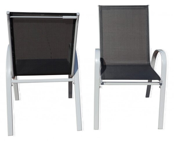 Set de gradina Lucio, dreptunghi - 6 locuri, negru/gri