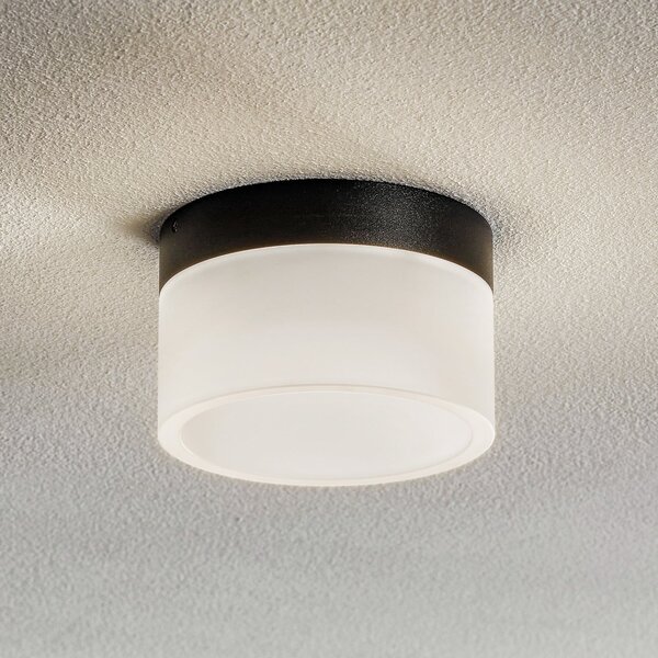 Helestra Liv plafonieră LED, satinată, Ø 15 cm, reglabil, Negru, Camera de zi / sufragerie, Plastic, Modern