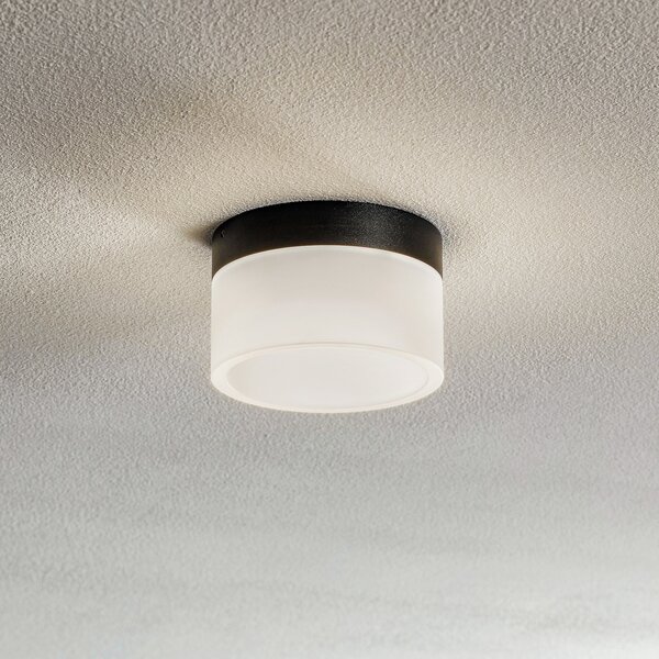 Helestra Liv plafonieră LED, satinată, Ø 15 cm, reglabil, Negru, Camera de zi / sufragerie, Plastic, Modern