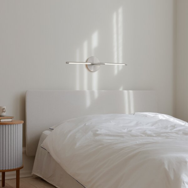 UMAGE Aplică de perete LED Omni, culoare oțel, lungime 74 cm, reglabil, Metalic, Camera de zi / sufragerie, Metal, Design