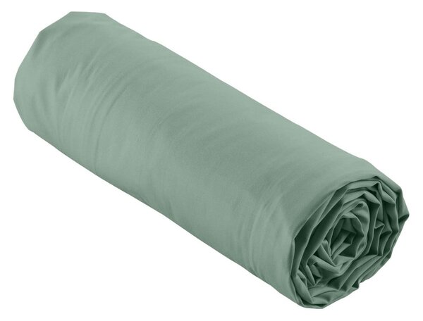 Cearceaf verde din bumbac percal cu elastic 160x200 cm Percaline – douceur d'intérieur