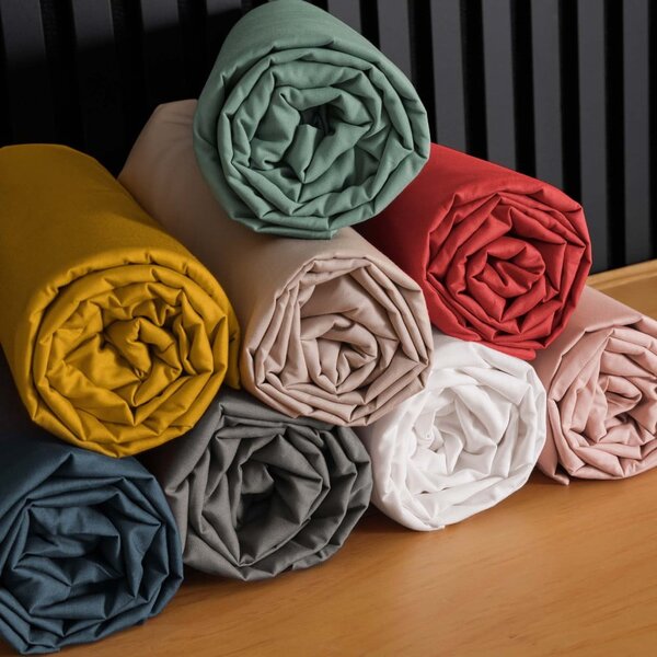 Cearceaf verde din bumbac percal cu elastic 160x200 cm Percaline – douceur d'intérieur