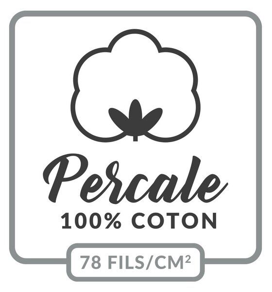 Cearceaf verde din bumbac percal cu elastic 160x200 cm Percaline – douceur d'intérieur