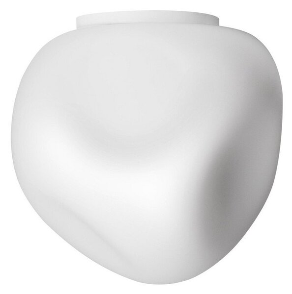Foscarini plafonieră Hoba Midi, Ø 19 cm, alb, sticlă, Alb, Camera de zi / sufragerie, Sticlă, Design