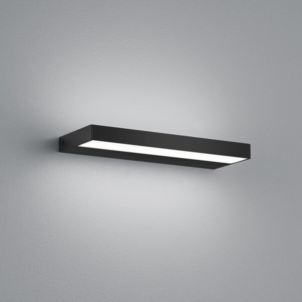 Helestra Slate LED, negru mat 30 cm, Negru, Baie, Metal, Modern