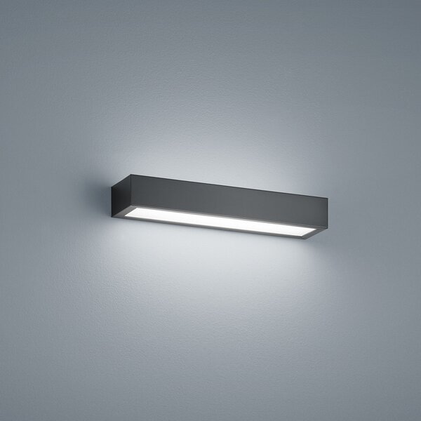 Helestra Theia LED de perete, negru mat 30 cm, Negru, Baie, Metal, Modern