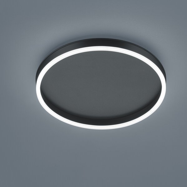 Helestra Sona plafonieră LED, negru, Ø 40 cm, reglabil, Negru, Camera de zi / sufragerie, Metal, Modern
