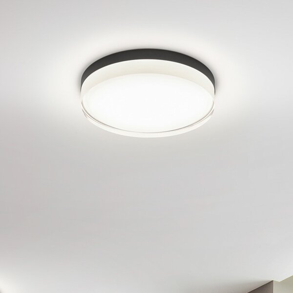 Helestra Plafonieră Tana LED, negru, Ø 33 cm, Negru, Camera de zi / sufragerie, Metal, Modern