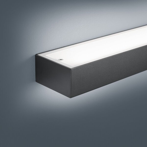 Helestra Theia LED de perete, negru mat 30 cm, Negru, Baie, Metal, Modern