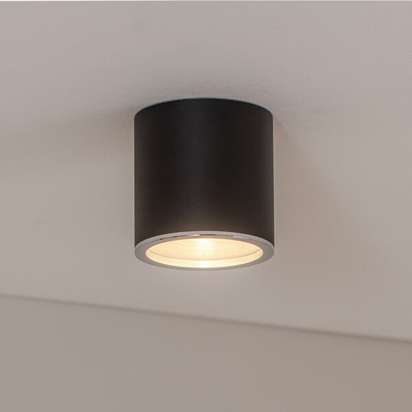 BEGA Spot de suprafață Bega LED Studio Line, aluminiu, Ø 9 cm, reglabil, Negru, Hol, Aluminiu, Modern