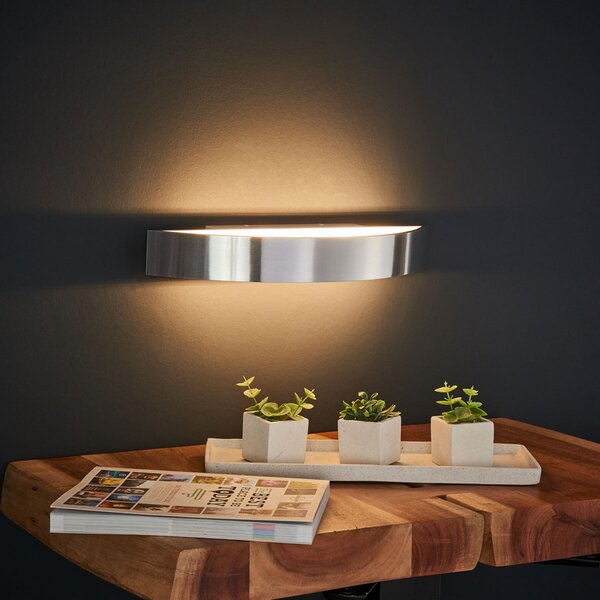 Helestra Yona aplică perete LED, alu, 37,5 cm, Metalic, Hol, Metal, Modern