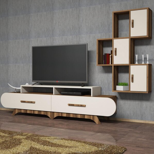 Masă TV/Dulap Florian S (Nuc + Crem). 1088294