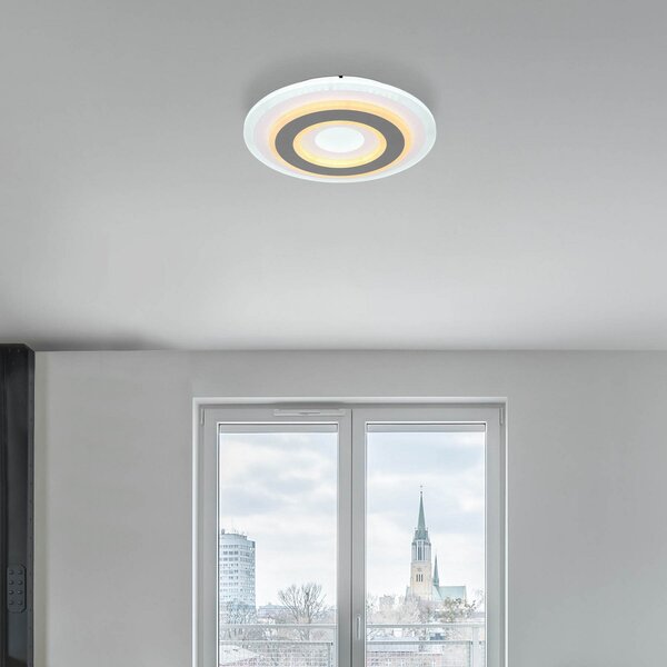 Globo Plafonieră LED Sabatino, Ø 30 cm, alb/antracit, CCT, reglabil, Alb, Camera de zi / sufragerie, Metal, Modern