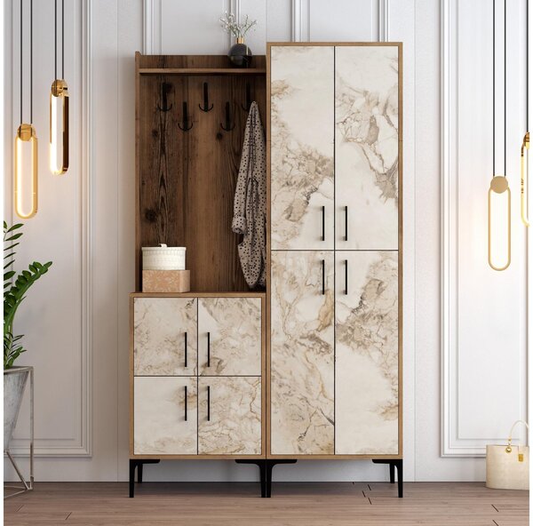 Mobilier hol Betina BA (Alb + Nuc). 1088297
