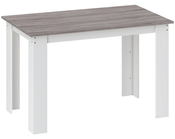 HOMCOM Masă Modernă de Dining pentru 4-6 Persoane 120x69x75 cm Gri și Alb | Aosom Romania