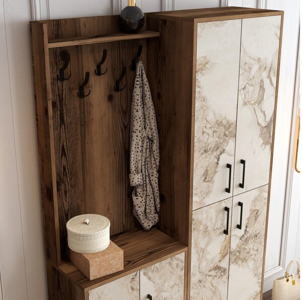 Mobilier hol Betina BA (Alb + Nuc). 1088297
