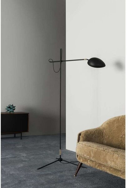 Lampadar Watt & Veke, reglabil, Negru, Camera de zi, Metal, Modern