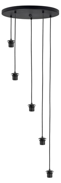 HighLight Lampă pendul Fantasy, 5 becuri, negru, reglabil, Negru, Camera de zi / sufragerie, Metal, Modern