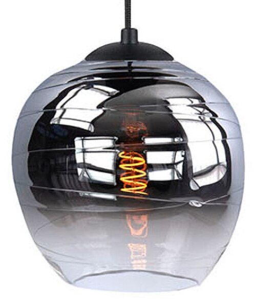 HighLight Abajur Fantasy Apple, gri fumuriu, Ø 22 cm, sticlă, Negru, Sticlă