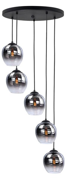 HighLight Abajur Fantasy Apple, gri fumuriu, Ø 22 cm, sticlă, Negru, Sticlă