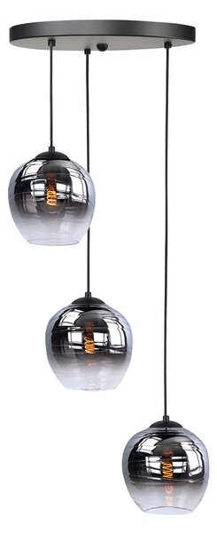 HighLight Lampă pendul Fantasy, 3 becuri, negru, reglabil, Negru, Camera de zi / sufragerie, Metal, Modern