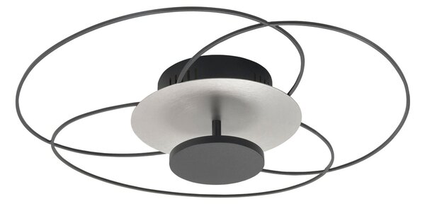 HighLight Plafonieră LED Fiore, 2.700 K, negru/nichel, reglabil, Negru, Camera de zi / sufragerie, Metal, Modern
