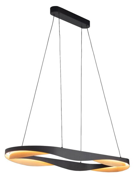 HighLight Lampă suspendată LED Ascoli, 100 x 36 cm negru/galben, metal, dimabil, reglabil, Negru, Camera de zi / sufragerie, Metal, Modern