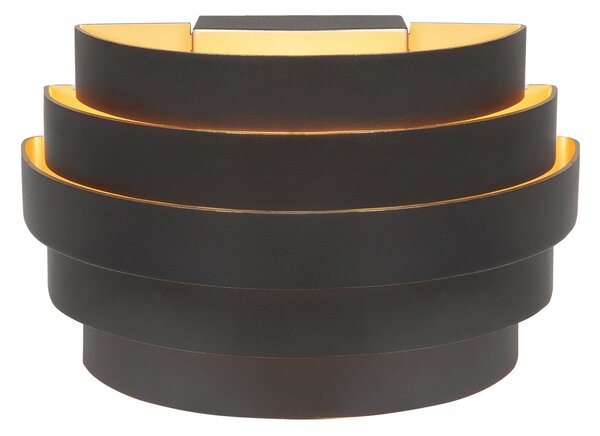 HighLight Aplică de perete Scudo, negru, lățime 20 cm, aluminiu, G9, reglabil, Negru, Camera de zi / sufragerie, Metal