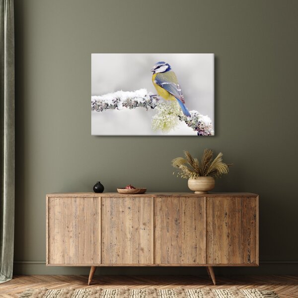 Tablou - Tit albastru în pădure (90x60 cm)