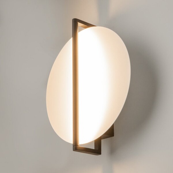 Maytoni Aplică de perete cu LED Mira, alb/negru, înălțime 30 cm, metal, Alb, Camera de zi / sufragerie, Metal, Modern
