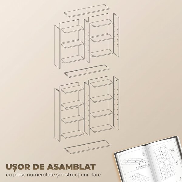 HOMCOM Raft pentru CD-uri cu 14 Rafturi Reglabile pentru 640 CD-uri/360 DVD-uri Negru | Aosom Romania