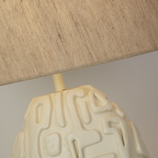 Searchlight Lampă de masă Adelaide, crem, înălțime 59,5 cm, material textil/rezină, Bej, Camera de zi / sufragerie, Țesătură / Textil
