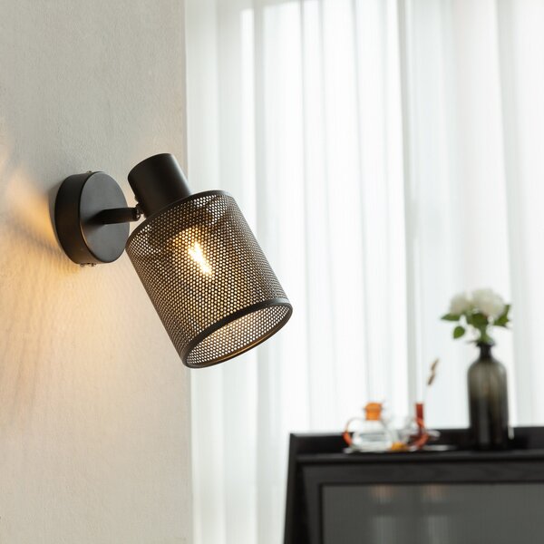 Plafoniere Lindby, Stancho, reglabil, Negru, Camera de zi, Metal, Modern