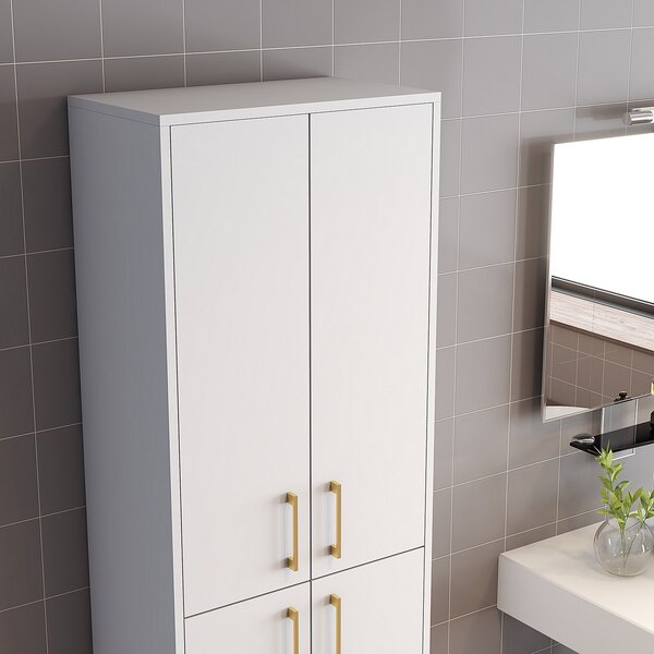 Dulap cu rafturi Betina A (Alb + Auriu). 1088326
