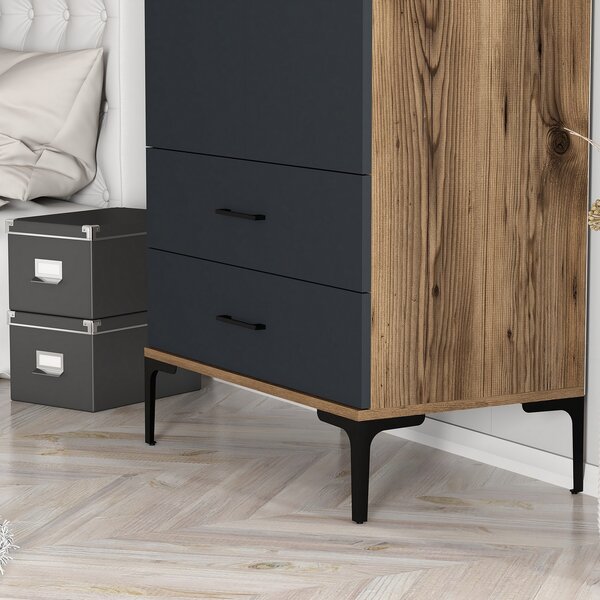 Dulap de haine Kiara T (Nuc + antracit). Promo -16%. 1088332