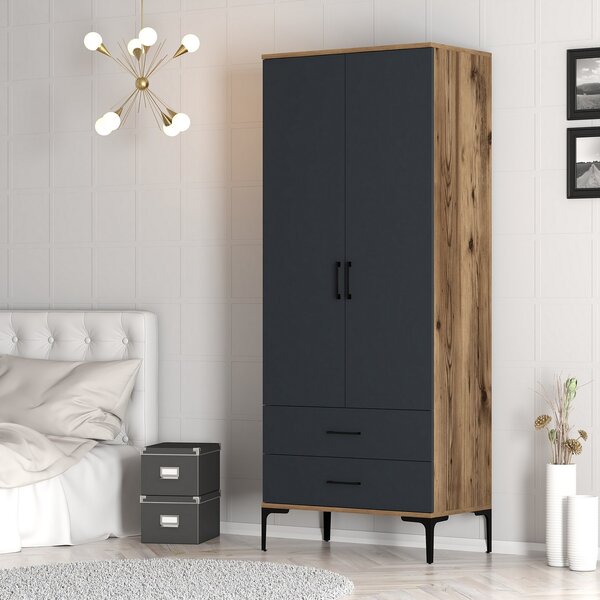 Dulap de haine Kiara T (Nuc + antracit). Promo -16%. 1088332