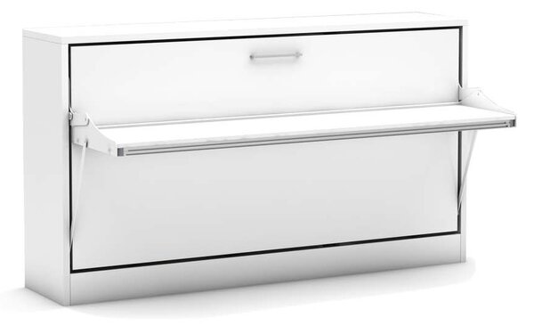 Pat rabatabil orizontal single cu birou life desk (90x190)