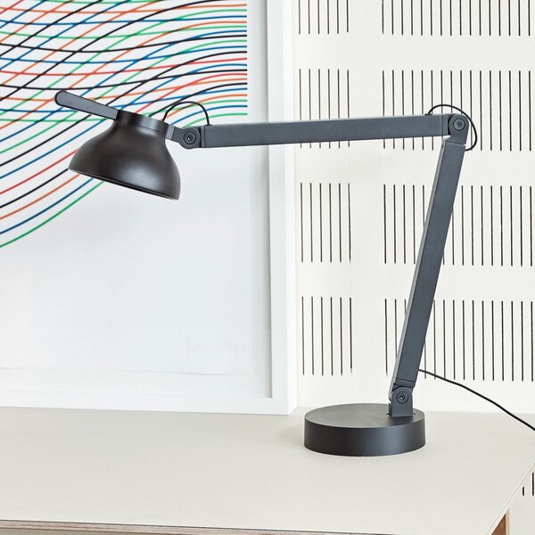 HAY PC Double Arm lampă LED de birou, negru, reglabil, Negru, Studiu / Birou, Metal, Design