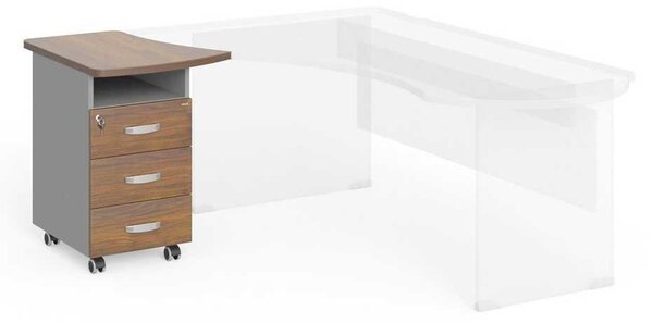 Sertare Manager 57,4 x 67,3 cm, stânga, nuca warmia / gri