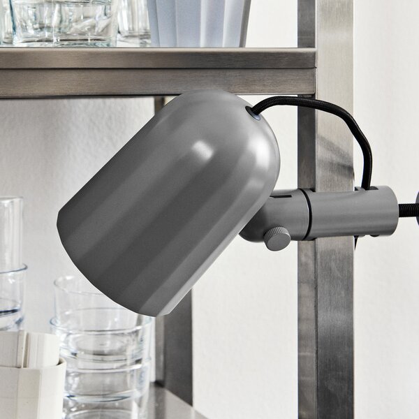 HAY Lampa cu clemă Noc Clip, gri închis, metal, ștecher, E14, Gri, Camera de zi / sufragerie, Metal, Design