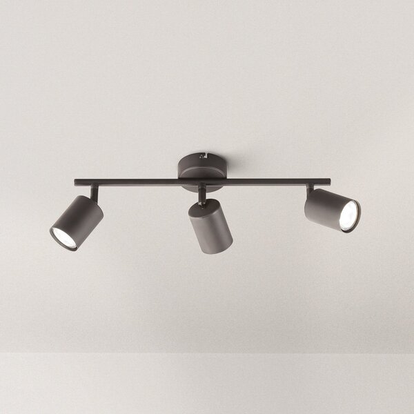 FISCHER & HONSEL Spot LED tavan Vano negru, 3 becuri lungă, Negru, Camera de zi / sufragerie, Metal, Modern