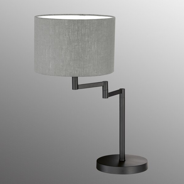 FISCHER & HONSEL Lampă de masă Rota cu abajur gri in, Gri, Camera de zi / sufragerie, Metal