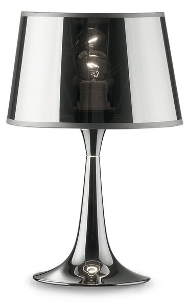 IDEAL LUX Lampă de masă London Cromo înălțime 36,5 cm, Metalic, Camera de zi / sufragerie, Metal, Modern