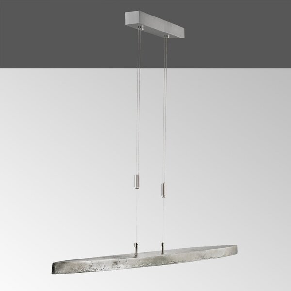 FISCHER & HONSEL Lampă susp. LED Colmar, CCT, nichel, lungime 106cm, reglabil, Gri, Camera de zi / sufragerie, Metal, Modern