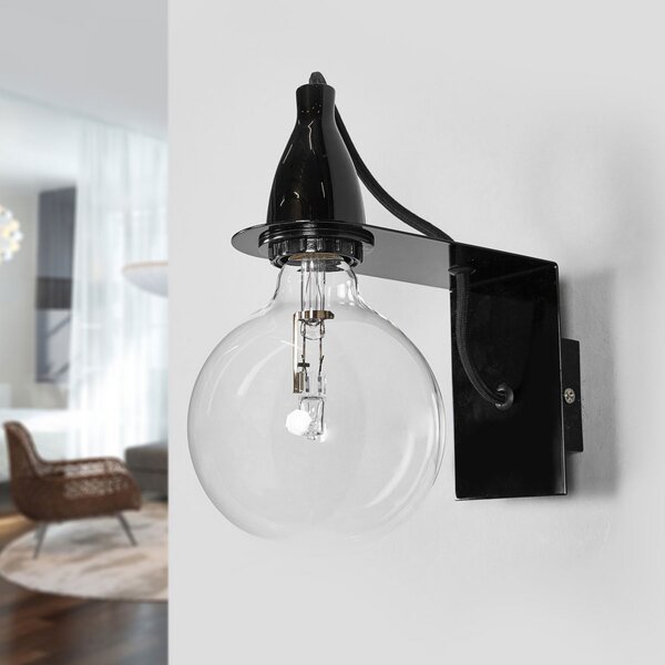 Ideallux Aplică de perete designer Minimal, negru, reglabil, Negru, Camera de zi / sufragerie, Metal, Design