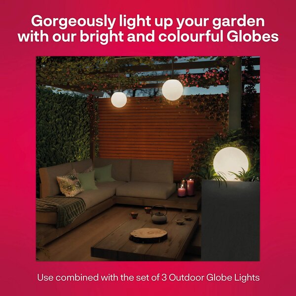 Innr Lighting Smart Outdoor Globe Colour glob LED, extensie, reglabil, Alb, Plastic, Modern