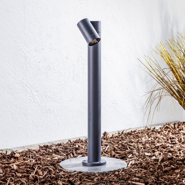 PRIOS Prios bornă luminoasă Tulimar, 1 bec, 60cm, metal, IP65, reglabil, Negru, Metal, Modern