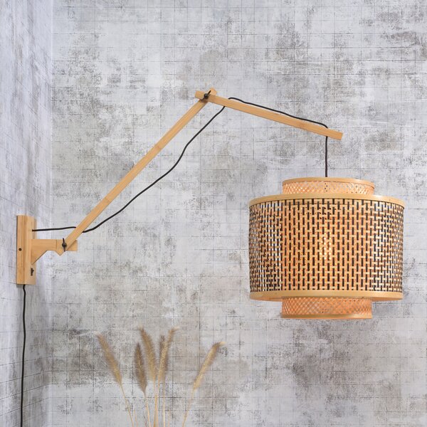 Good & Mojo GOOD MOJO Bhutan aplică 2 brațe, natur Ø40cm, Lemn, Camera de zi / sufragerie, Bamboo, Design