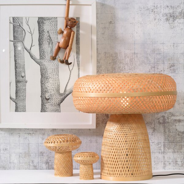 Good & Mojo GOOD MOJO Palawan lampă de masă set 3x, Lemn, Camera de zi / sufragerie, Bamboo, Design