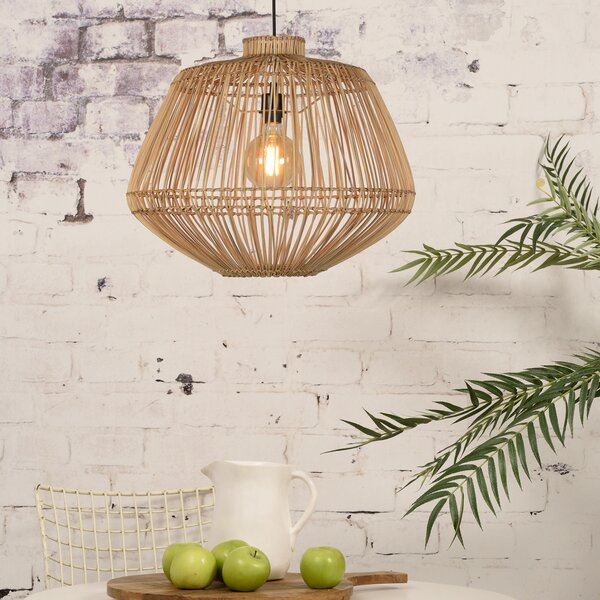 Good & Mojo GOOD MOJO Madagascar lampă suspendată, natur, reglabil, Lemn, Camera de zi / sufragerie, Bamboo, Design